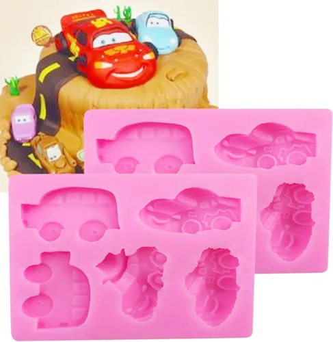 2 moldes de silicona con forma de automóvil y automóvil deportivo, moldes para pasteles de grado alimenticio, moldes para hornear pasteles, moldes