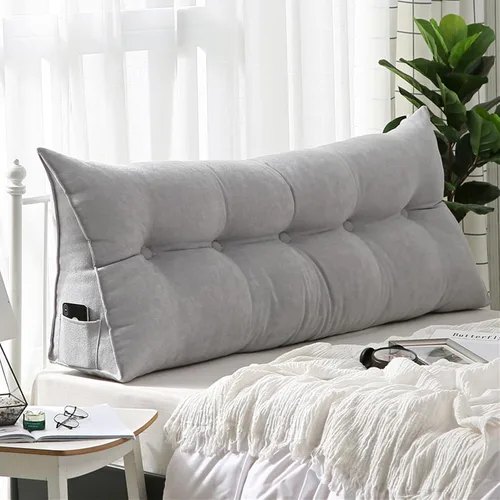 Miniatura 14 de Almohada triangular para cabecero, almohada de lectura triangular, almohada de pana triangular, cojín de cabecera para cabecera, almohada de apoyo