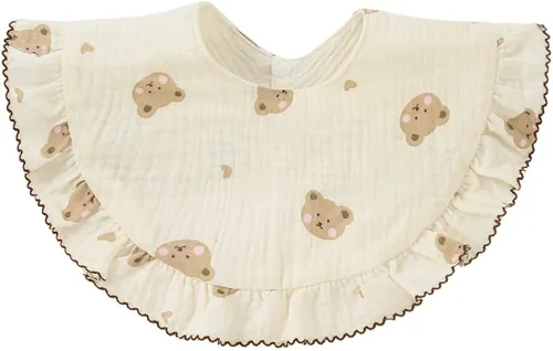 Miniatura 3 de Nishine 4 piezas Baberos unisex para bebé de muselina tipo bandana, baberos giratorios 360 grados de algodón para dentición, alimentación y babeo