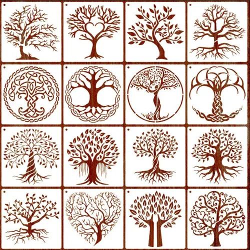 Miniatura 8 de Plantillas navideñas para pintar madera, 16 unidades, 6 pulgadas, reutilizables, grandes, plantillas de Navidad para adornos, manualidades, 16