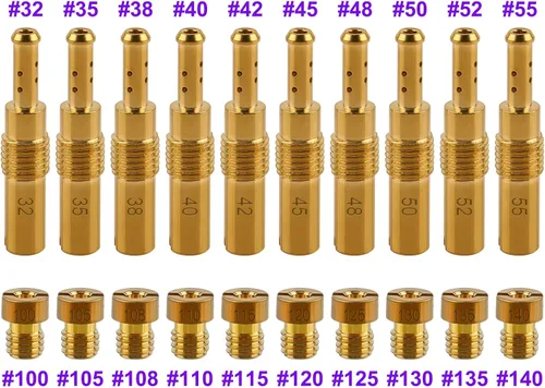 Miniatura 2 de Carbhub 10 piezas de carburador principal con 10 piezas Slow & Pilot Jet para PWK Keihin OKO CVK se adapta a scooters chinos, ATV, karts con motor