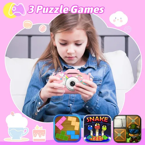 Miniatura 3 de Mgaolo Juguetes de cámara para niños de 3 a 12 años, niños y niñas, cámara de video digital portátil para niños con cubierta de silicona, regalos