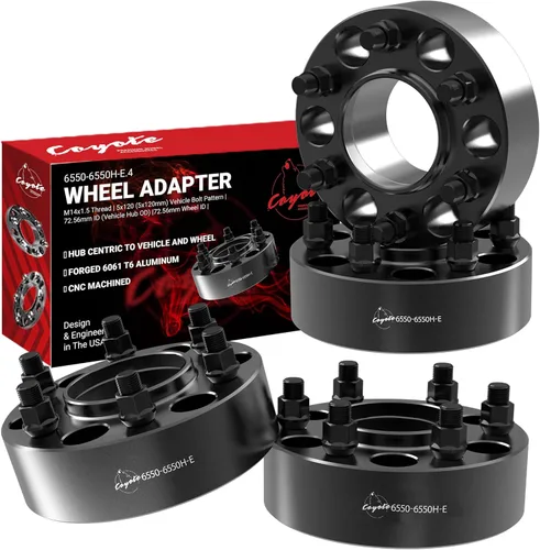 Miniatura 30 de Wheel Accessories Parts 4 adaptadores de espaciadores de rueda centrados en buje de 6 x 5.5, 0.236 x 5.500 in, 1.25 pulgadas de grosor, 3.063 in