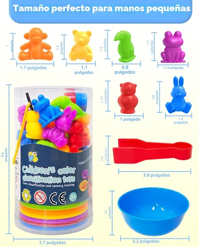 Miniatura 6 de Oomloid Animales para Contar Juguetes Montessori para Niños de 3, 4, 5 Años, Niños y Niñas, Juguetes Educativos Sensoriales para Actividades