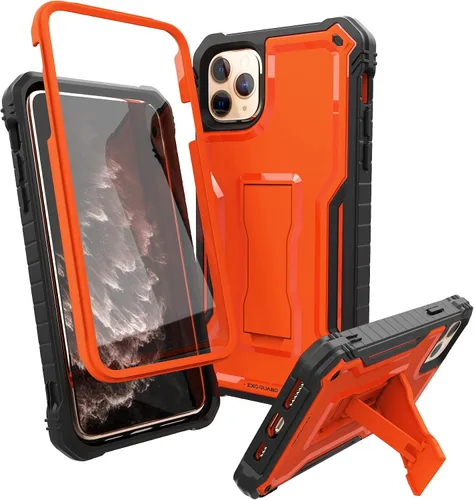 Miniatura 8 de ExoGuard Funda para iPhone 11 Pro Max, funda de goma a prueba de golpes de cuerpo completo, protector de pantalla integrado con soporte para iPhone