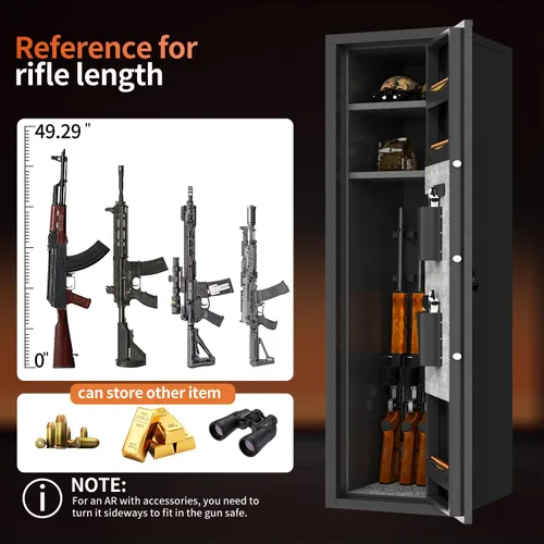 Miniatura 5 de Caja fuerte para armas 8-12 para rifles y pistolas, no requiere montaje, teclado digital grande seguro para armas, rifles seguros para el hogar