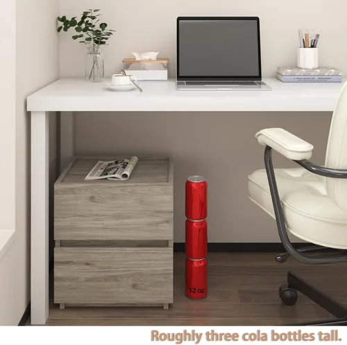 Miniatura 5 de furtble Cómoda apilable de 2 cajones, cubo de almacenamiento multiusos para dormitorio, armario de almacenamiento de estilo rústico para entrada