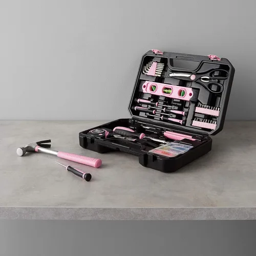 Miniatura 7 de Amazon Basics Kit de herramientas para el hogar con estuche de almacenamiento, 142 piezas, rosa, 13.39 x 9.25 x 2.95 pulgadas