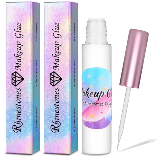 Miniatura 8 de shynek - Pegamento de maquillaje facial para diamantes de imitación, pegamento cosmético con purpurina facial de larga duración, impermeable, 1