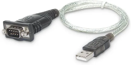 Manhattan El convertidor USB a serie conecta un dispositivo serie a un puerto USB (205146) | Adaptador serie USB-A a DB9 RS232 con cable de 18