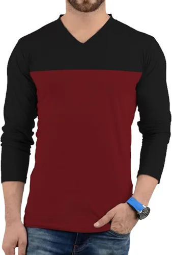Camisa de manga larga lisa para hombre, color gris y negro, suave, cómoda, cuello en V, manga completa, camisetas de moda para hombres