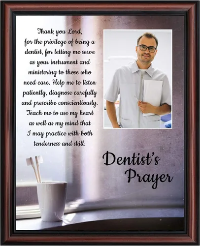 Miniatura 12 de Crossroads Home Décor Marco de fotos The Dentist Pray, cuadros de oficina dental, 7432BW