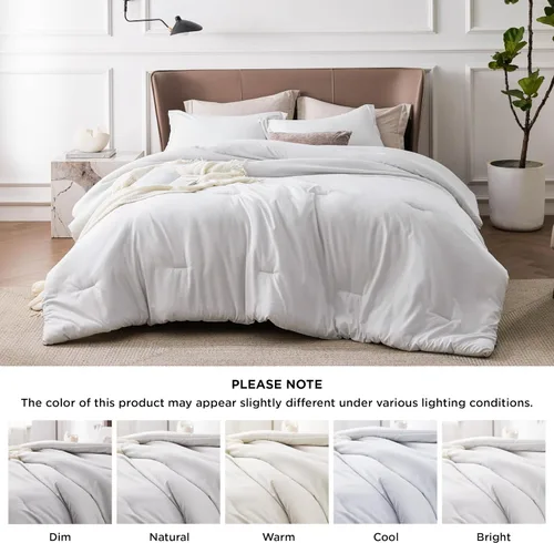 Miniatura 136 de Bedsure Juego de edredón Twin/Twin XL, ropa de cama suave beige para todas las estaciones, juego de cama teñido catiónico, 2 piezas, 1 edredón