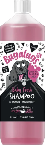 BUGALUGS Baby Fresh - Champú para perros con aroma a polvo para bebés (33.8 onzas líquidas, 1 unidad)