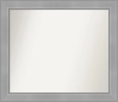 Miniatura 118 de Amanti Art Espejo de baño plateado para sobre el fregadero, 24 x 24 pulgadas, espejo cuadrado de peltre forjado a medida, marco de madera casual