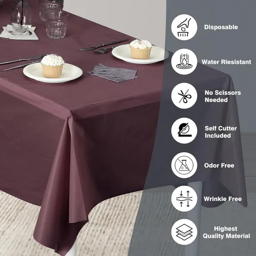 Miniatura 47 de Rollo de plástico para cubierta de mesa color verde manzana, 40 pulgadas x 100 pies, rollo de plástico resistente para cubierta de mesa de banquetes