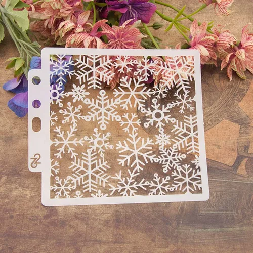 Plantillas de pintura de plástico PET con diseño hueco de copo de nieve, perfectas para diseño textil, decoración de pared, ventana, papel, álbumes