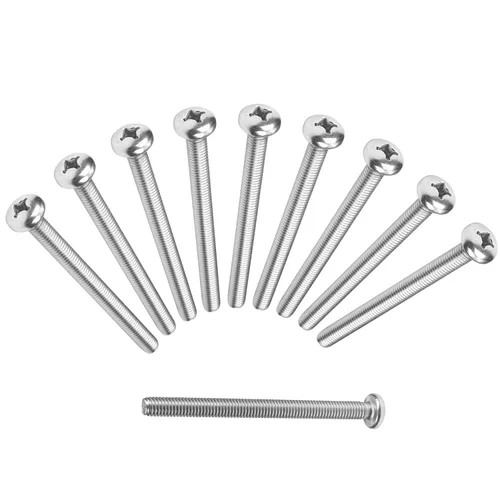 Miniatura 45 de MroMax 5 tornillos de máquina Phillips de cabeza plana M8 x 0.984 in, acero inoxidable 304 18-8, rosca completa, tornillos de cabeza cruzada gris