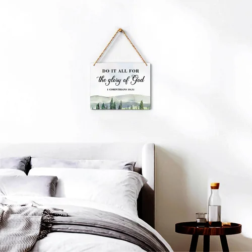 Miniatura 3 de Decoración inspiradora Do It All for the Glory of God 1 Corinthians 10:31, regalos cristianos, versículo bíblico, arte de pared, letrero colgante