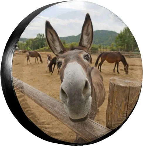 Funny Donkey - Funda protectora de rueda de repuesto resistente a la intemperie, universal, a prueba de polvo, para remolque, RV, SUV, camión,