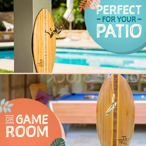 Miniatura 5 de Tiki Toss Ring Toss Game for Adults - Hook and Ring Games with String and Hooks for Indoor/Outdoor Use, Man Cave Decor & Stuff, Gifts for Estándar