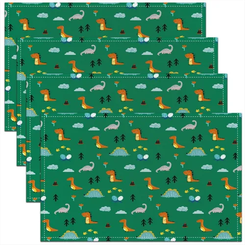 Miniatura 24 de jejeloiu Juego de 4 manteles individuales decorativos de hongos de 18 x 12 pulgadas, manteles individuales de mesa con diseño de hongos de dibujos