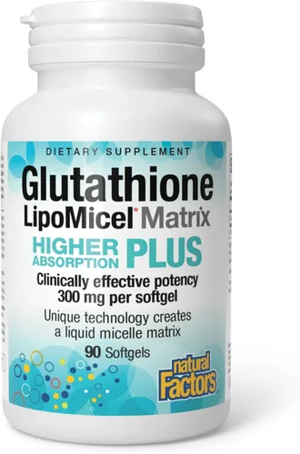 Miniatura 8 de Natural Factors Glutatión LipoMicel Matrix 300 mg - Suplemento antioxidante para un envejecimiento saludable y apoyo inmunológico - Sin OMG, sin
