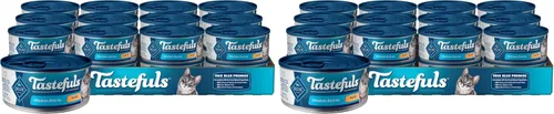 Miniatura 17 de Blue Buffalo Tastefuls - Paquete variado de comida húmeda natural para gatos, pollo, pavo y pollo, pescado y atún de océano, latas de 5.5 onzas