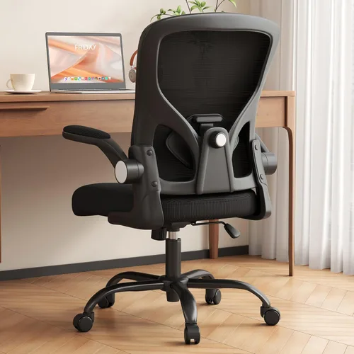 Miniatura 12 de Silla de oficina, silla de escritorio ergonómica con soporte lumbar ajustable, silla de computadora de malla, cómodo soporte lumbar para uso en casa