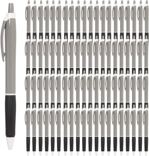 Miniatura 9 de Simply Genius Bolígrafos retráctiles, paquete de 100 unidades, colores surtidos de barril, tinta negra, punta mediana de 0.039 in, bolígrafos a