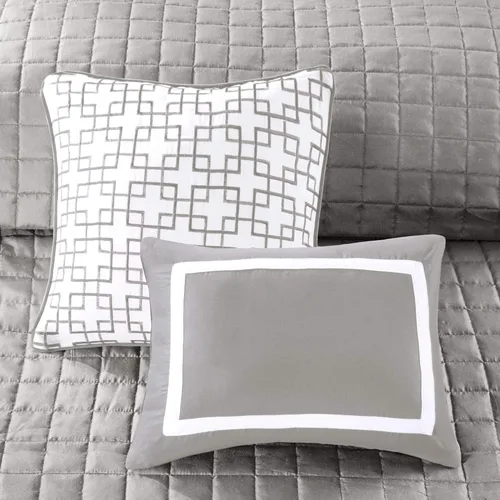 Miniatura 14 de Madison Park Heritage - Juego de edredón y colcha combinado, diseño moderno de lujo, ropa de cama alternativa de plumón para todas las estaciones