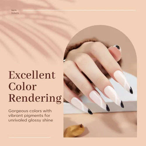 Miniatura 4 de modelones Gel de uñas polivinílico, 6 colores, tonos de piel nude, rosa, neutro, marrón, colección Poly Extension Gel Set Constructor Manicura DIY