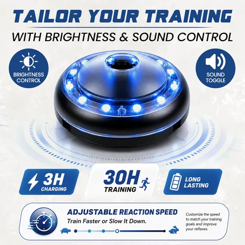 Miniatura 4 de Reflexx RLT 2.1 Reaction Training Lights – Improve Reaction Time, Coordination & Focus – Adjustable Speed, Random Mode, Brightness & Sound Control