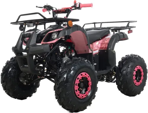 Miniatura 2 de HHH ATV de 125 cc con gas inverso para jóvenes, niños grandes, ATV Quad 4 ruedas con luces LED y neumáticos grandes y llantas a juego