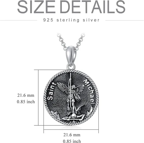 Miniatura 5 de 925 Sterling Silver Poseidon TridentBaphomet HornedValnkutSpartan WarriorSt MichaelChristopherGeorge Necklace The Archangel Protection Amulet
