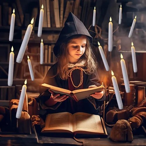 Miniatura 8 de 5plots Velas cónicas blancas sin llama con control remoto, temporizador, columna romana, velas cónicas LED que funcionan con pilas, candelabros LED
