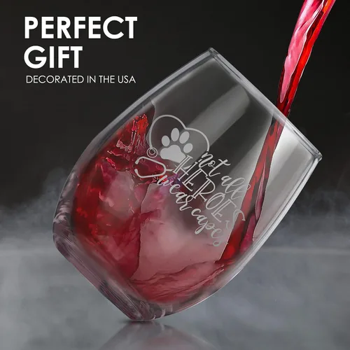 Miniatura 8 de BAD BANANAS Regalos de tecnología veterinaria y veterinaria – No todos los héroes usan capas – Copa de vino sin tallo de 21 oz – Regalos