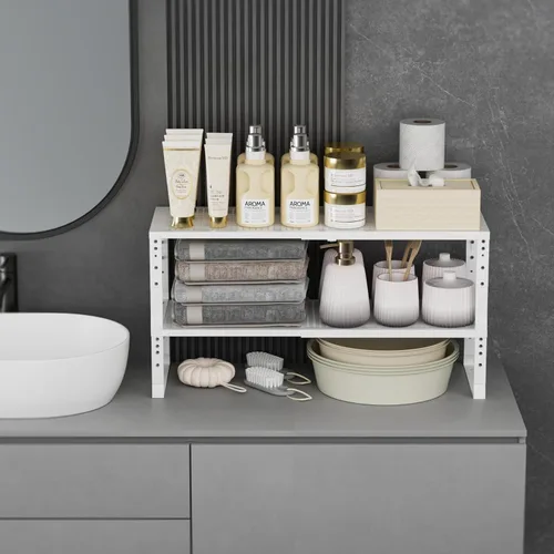 Miniatura 4 de Estante Expandible para Especias de Cocina, Organizador de Estante de Gabinete, Estantes de Almacenamiento Apilables, Estantería Ajustable