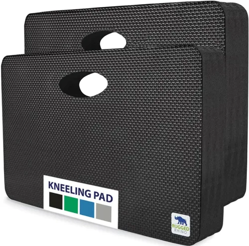 Miniatura 15 de RUGGED RHINO Rodilleras gruesas absorbentes de golpes, soporta hasta 300 libras, protege las rodillas de superficies de hormigón duro, para Negro