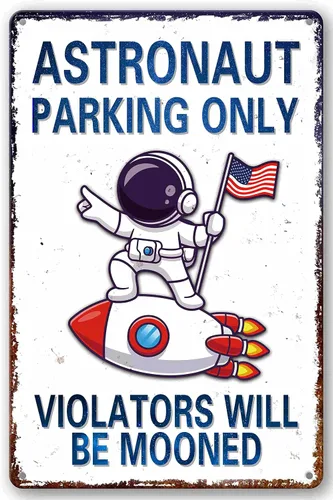Miniatura 8 de Perfect Space Gifts for Kids - Letrero de estacionamiento de astronautas - Decoración temática del espacio exterior para habitación de niños
