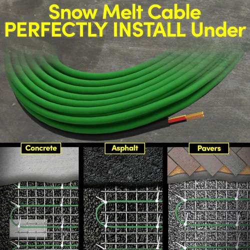 Miniatura 5 de Cable subterráneo eléctrico para derretir nieve y hielo de 43 pies, cubre 14 pies cuadrados a hasta 38 vatios/pies cuadrados, 120 V - Entradas