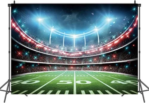 Miniatura 2 de Telón de fondo de campo de fútbol, estadio deportivo, auditorio, fondo de fotografía, decoración de fiesta temática de fútbol, pancarta de mesa