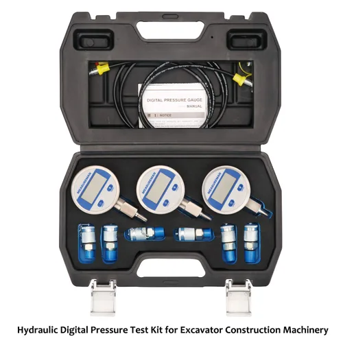 Miniatura 3 de Kit de prueba de presión hidráulica digital portátil MEASUREMAN para excavadora, incluye 6 acoplamientos de prueba, 3 medidores de presión digital