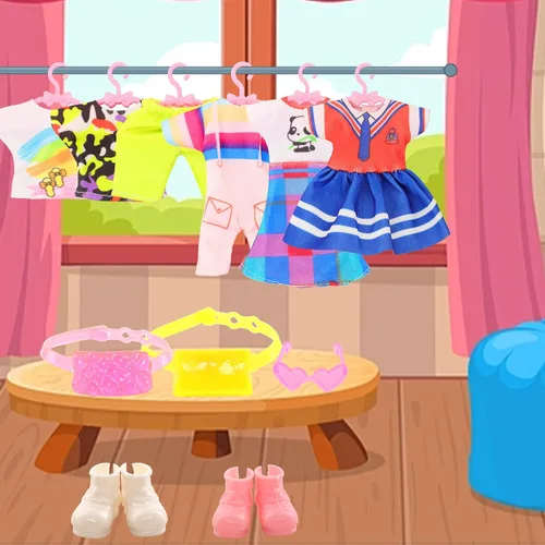 Miniatura 6 de 22 piezas de ropa y accesorios para muñecas mini de 5 pulgadas, incluyendo 4 juegos de vestidos de moda, 4 tops y pantalones casuales, 4 trajes