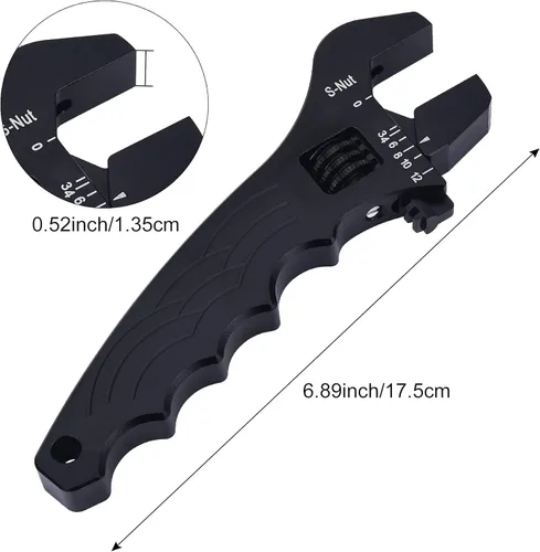 Miniatura 3 de EVIL ENERGY Llave ajustable para manguera de montaje AN 3AN-12AN de aluminio negro