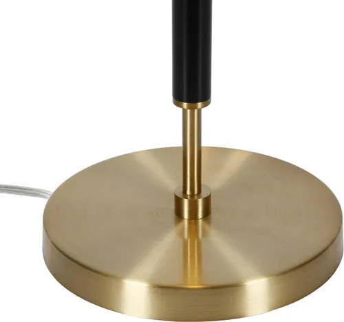 Miniatura 3 de Simone - Lámpara de mesa de 25 pulgadas de alto con 2 bombillas y pantalla de tela en negro/latón/blanco