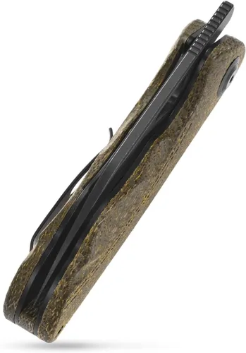 Miniatura 6 de Sitivien Sandvik - Cuchillo plegable de bolsillo, hoja de acero Sandvik 14C28N con mango de Micarta, cuchillos de herramientas EDC de la serie