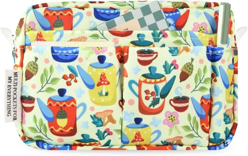 Miniatura 12 de qianshan Organizador de Portafolio con Múltiples Bolsillos, Bolsa de Cosméticos Impermeable con Cremallera de Viaje, Bolsa de Almacenamiento
