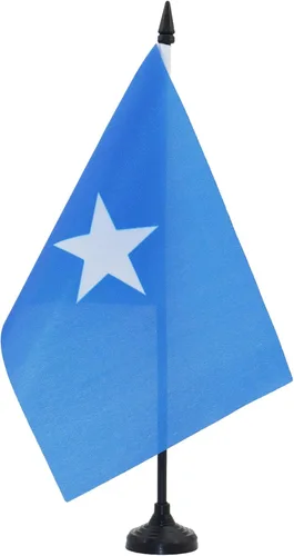 Miniatura 67 de AZ FLAG Sierra Leone Bandera de mesa 5'' x 8'' - Bandera de escritorio de Sierra Leona 21 x 14 cm - Bastón y base de plástico negro