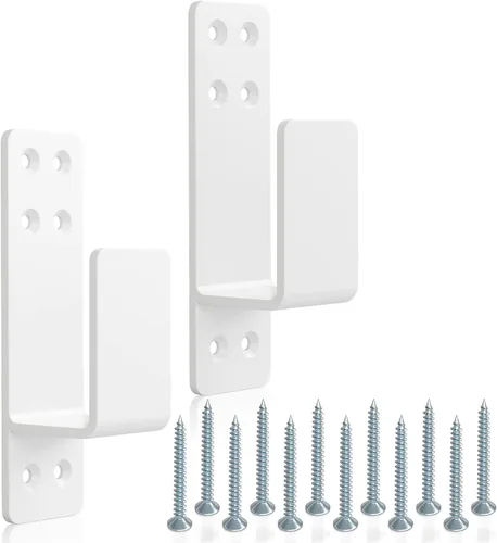 Miniatura 7 de Soportes de barricada de puerta de 2 x 4 resistentes, 2 piezas, soportes para barra de puerta, para seguridad en el hogar, color negro
